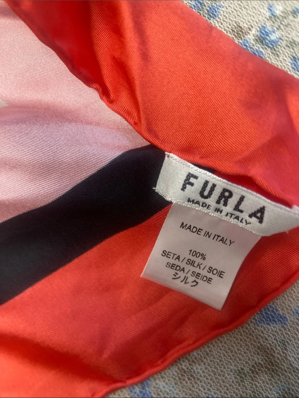 FURLA 100% Silk Floral Scarf